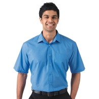 Russell Collection men's short-sleeved poplin shirt