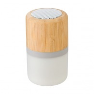 Illuminated speaker in ABS and bamboo