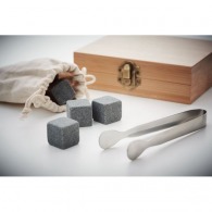 Whisky ice cubes in a bamboo box picture