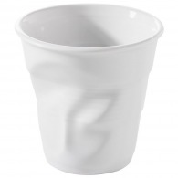 Crumpled white cappuccino cup