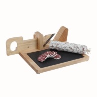 Sausage guillotine with slate tray