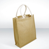 Burlap shopping bag with cotton handles