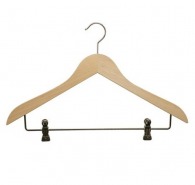 Wooden business hanger 45cm with clips