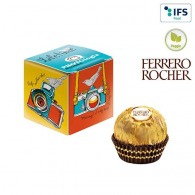 Advertising mini-cube with Ferrero Rocher