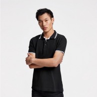 MONTREAL - Short sleeve polo shirt with 1x1 rib collar and cuff