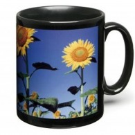 Black ceramic mug with photo printing (full colour)