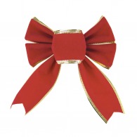 RED AND GOLD VELVET BOW SIZE S