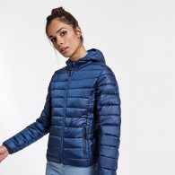 NORWAY WOMAN - Women's quilted jacket with feather padding and fixed hood