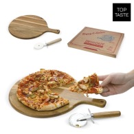 Cutting board with pizza knife