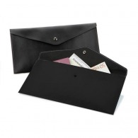 Envelope-like pouch in black imitation leather