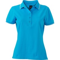 Women's plain polo shirt, short sleeves.
