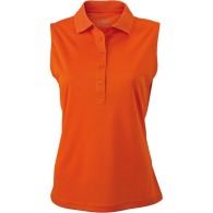 Women's plain polo shirt without sleeves