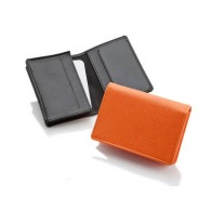 Business card holder in coloured leatherette