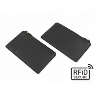 Sandringham leather anti-RFiD zipped card holder