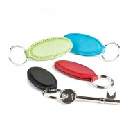 Oval leather key ring