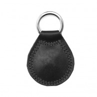 Round leather key ring