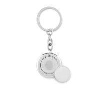 Key ring with magnetic token.