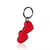 Double heart key ring