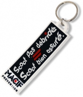 Keychain in embossed soft pvc - rubber touch picture