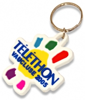 Keychain in embossed soft pvc - rubber touch