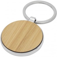 Nino round bamboo key ring