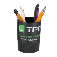 Black recycled plastic pencil cup