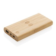 8000 mAh powerbank with 5W induction in FSC®-certified bamboo