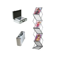 ZIG-ZAG Alu-Plexi folding display stand 6 x A4 + case