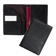 Leather passport cover with pocket