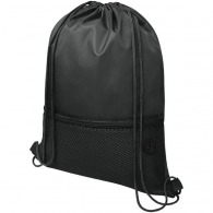 Drawstring backpack with mesh pocket