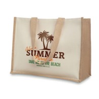 Jute and canvas shopping bag