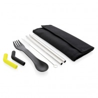 Set of 2 straws and cutlery