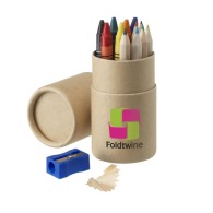 Coloured and wax crayon set