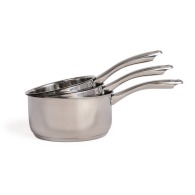 Set of 3 stainless steel pans