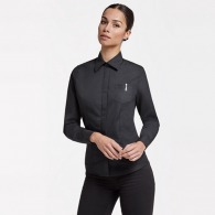 SOFIA L/S - Long-sleeved, slim-fitting shirt with back and bust darts