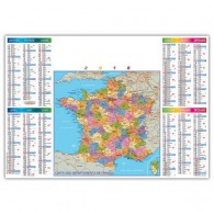 Under hand laminated map of france departementale