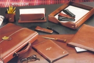 Leather desk pad with WINDSOR flap - size 48X32