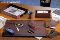 Grained calf leather desk mat with flap CHAMBORD - size 56X38