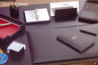 DERMIL leather desk mat with DELPHES flap - size 56 x 38 cm