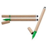 Recycled cardboard pen and ecotouch ballpoint pen