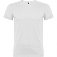 Short-sleeved T-shirt with double-layer round neck with elastane BEAGLE (White, Children's sizes)