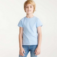 Short-sleeved T-shirt with double-layer round neck with elastane BEAGLE (Children's sizes)
