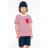 Striped sailor t-shirt with short sleeve pocket child