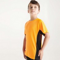 Technical T-shirt combined with two polyester fabrics, short raglan sleeves SHANGHAI (Children's sizes)
