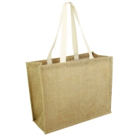 Taunton - Jute bag with flat cotton handles