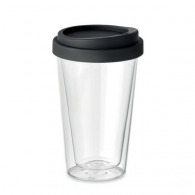 Double-walled 35cl glass with lid