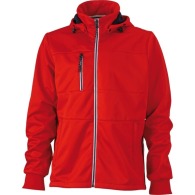 Men's softshell waterproof jacket with removable hood.