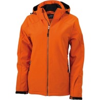 Softshell jacket with removable hood for women