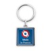 Square zamac key ring 7 days delay, custom metal keychain promotional
