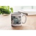 Vintage quarter-glazed ceramic mug with sublimation photo print, mug with full color photo printing promotional